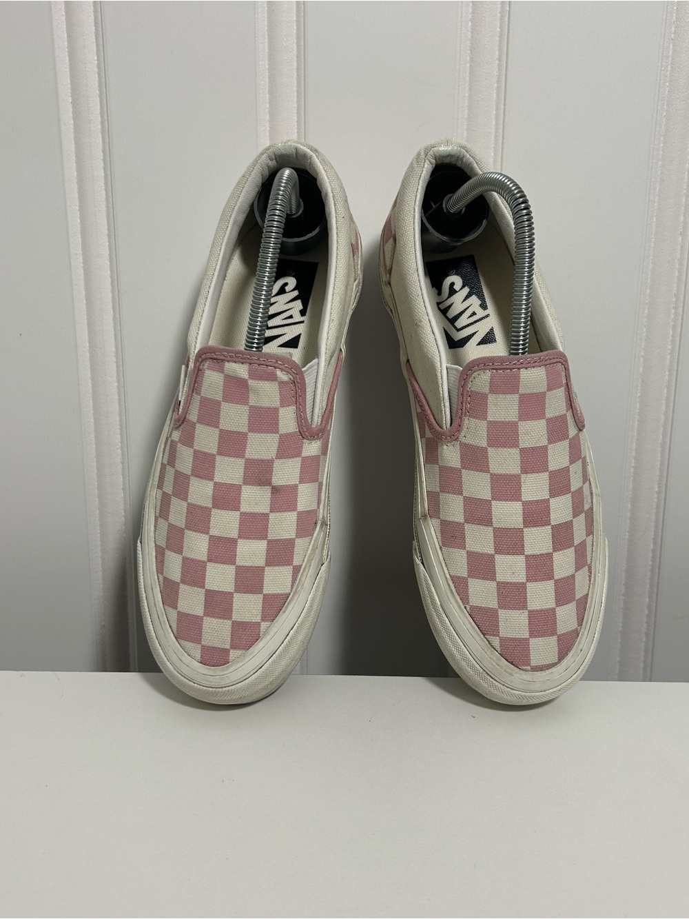 Vans Slip-On Checkerboard Sneakers - Pink/White 98 lx - Picture 6 of 8
